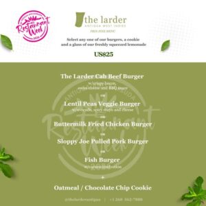 The Larder restaurant week menu