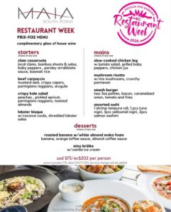 Maia Restaurant menu ARW